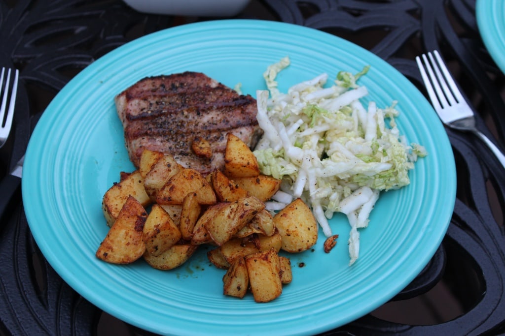 blue apron grilled pork chops etc