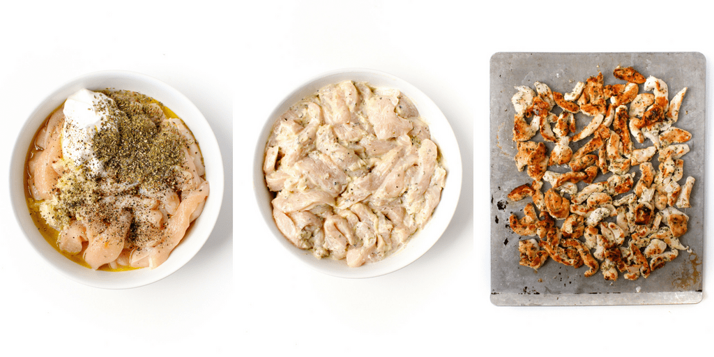 chicken pieces in a bowl with yogurt marinade