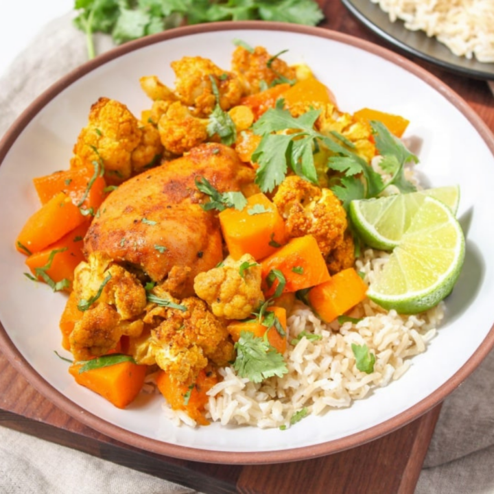 Sheet Pan Maple Curry Chicken Thighs & Squash (10-Min Prep)