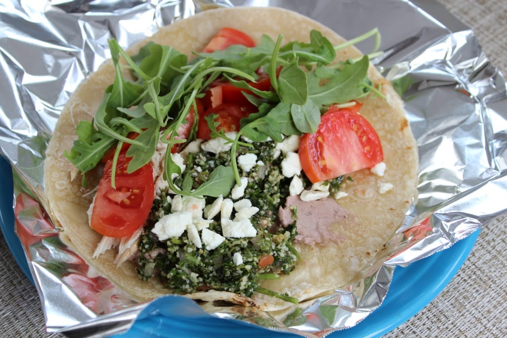 chicken hummus tabouleh wrap