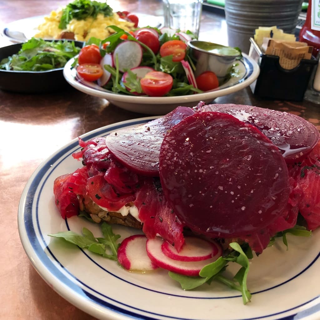 beet salmon brunch dukes counter