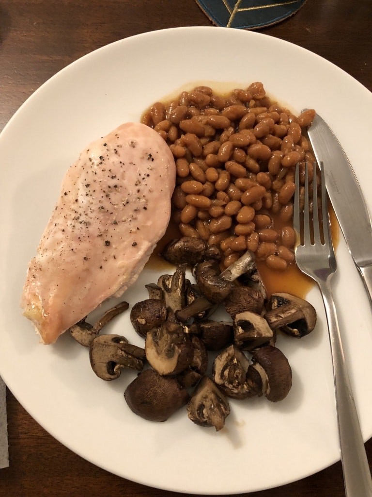 baked beans chicken mushrooms
