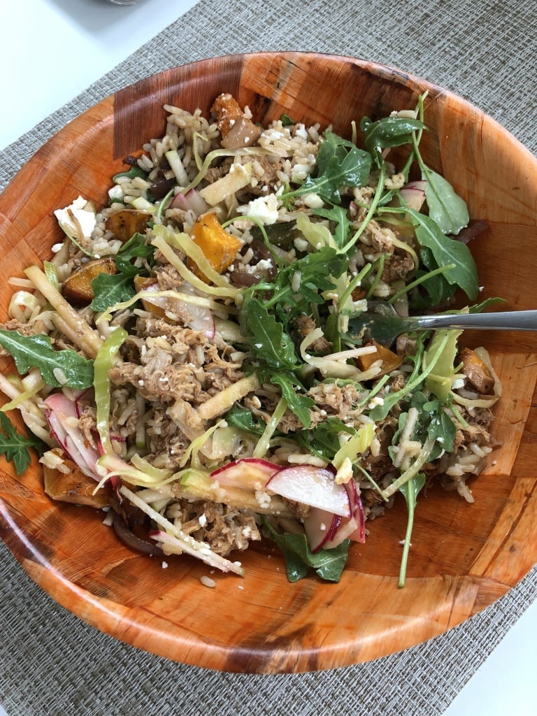 grain salad bowl leftovers butternut rice pork