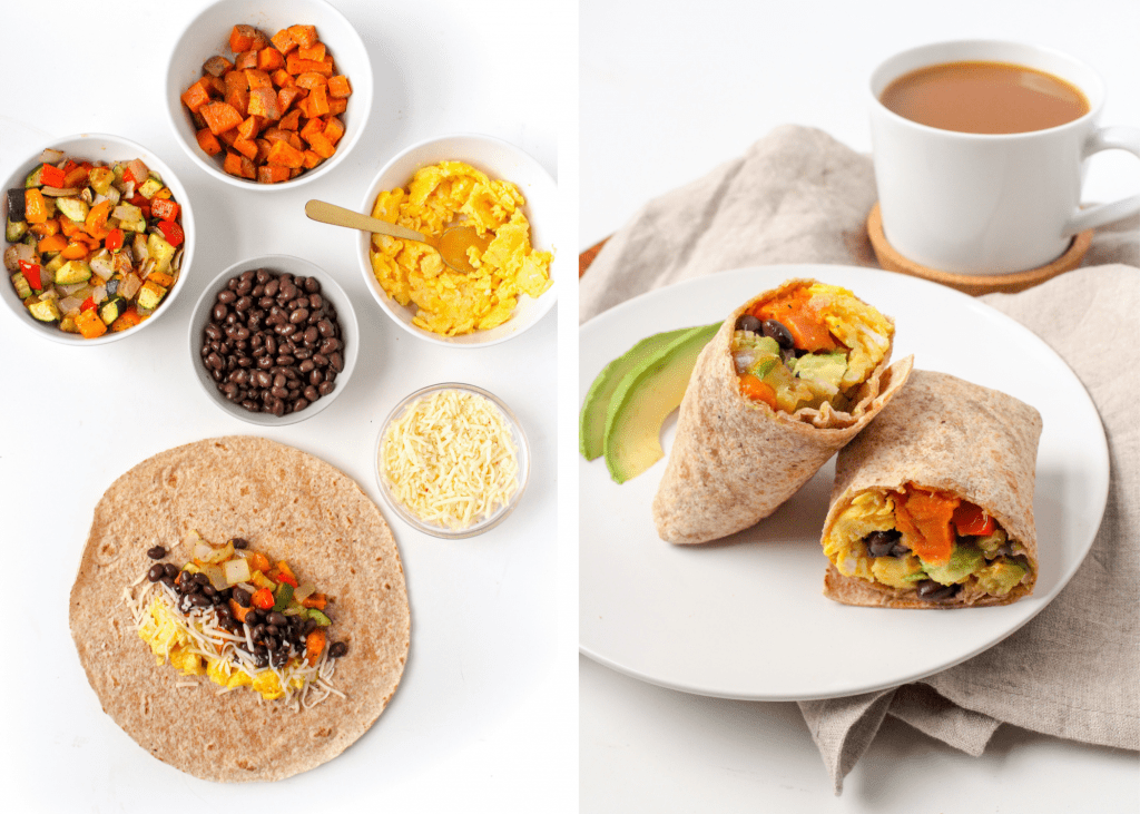 sweet potato black bean breakfast burritos