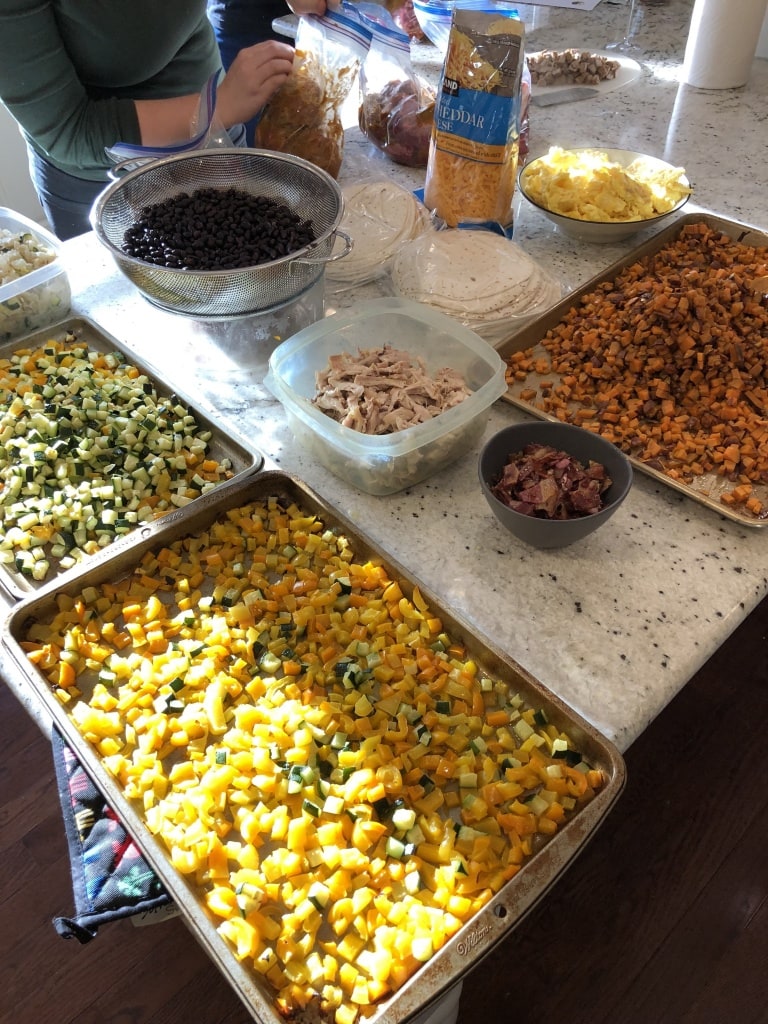 prep ahead breakfast burritos