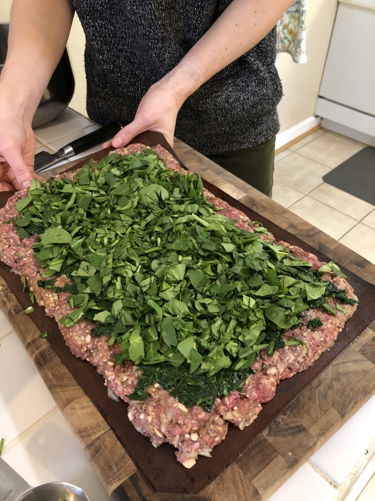 meatloaf with spinach swirl
