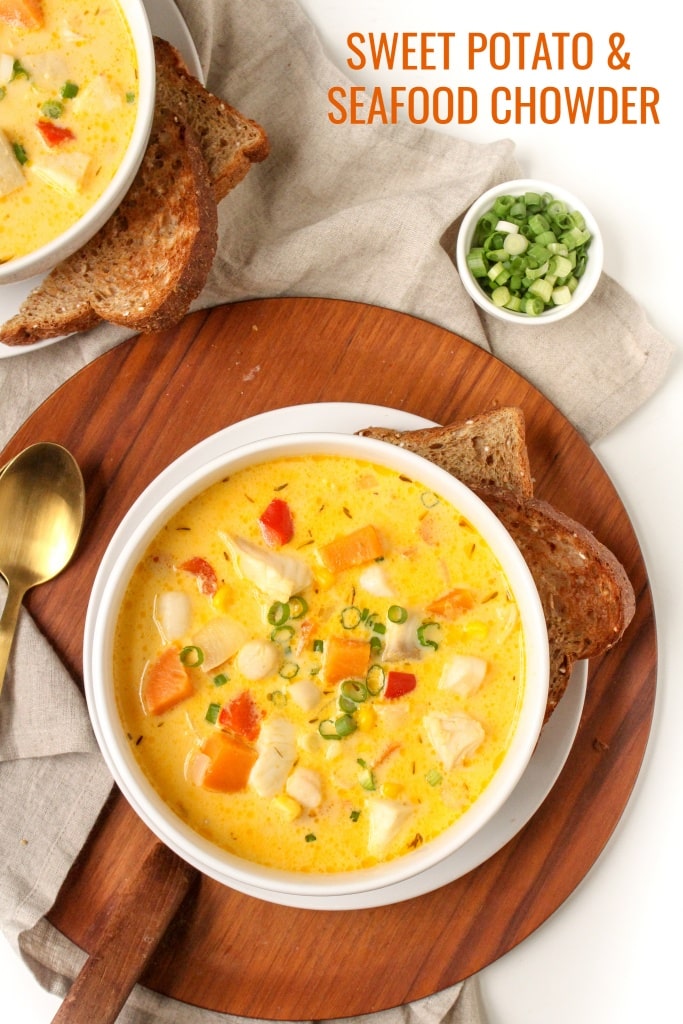 healthy seafood chowder recipe with sweet potato