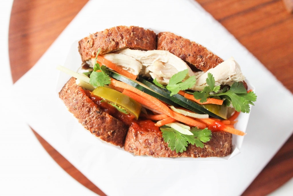 cold lunch ideas - chicken banh mi sandwich