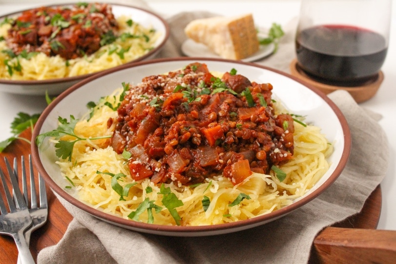 instant pot spaghetti squash lentil bolognese3