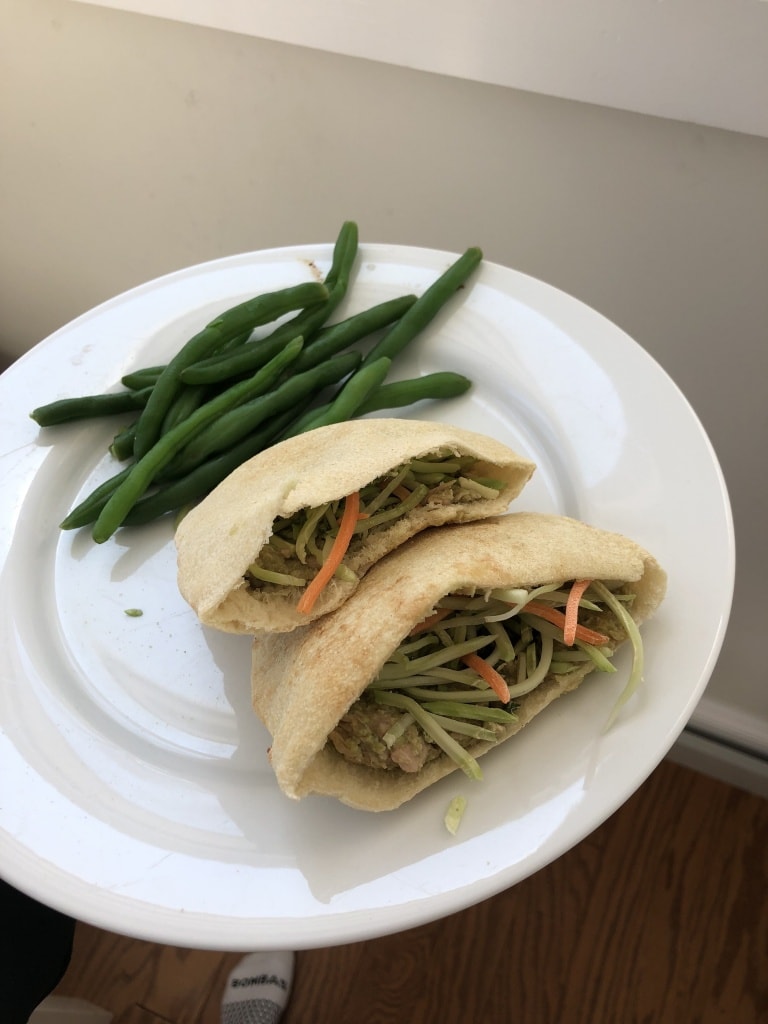 tuna salad with guacamole