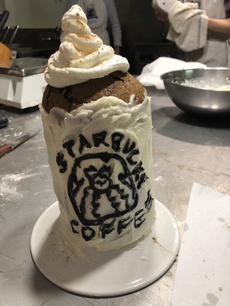 cake that looks like a starbucks latte
