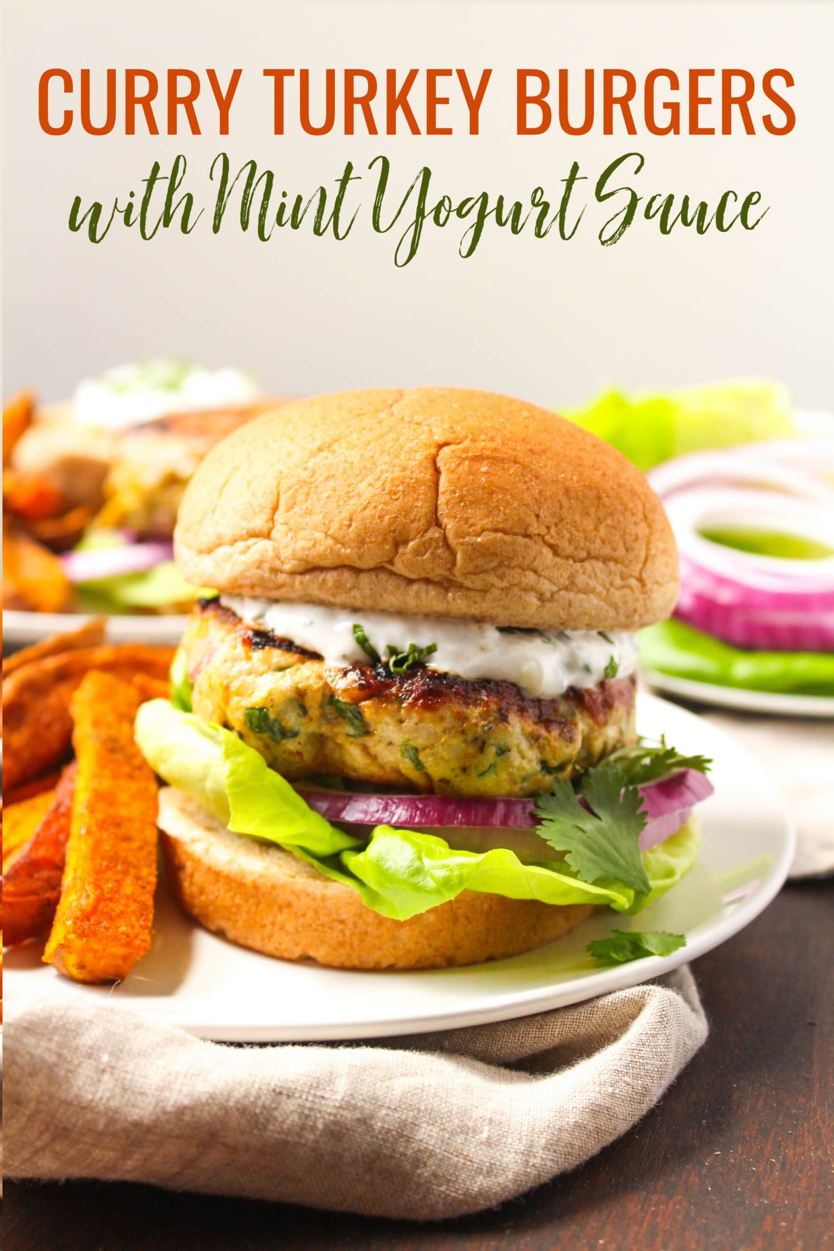 Curry Turkey Burgers with Mint Yogurt Sauce