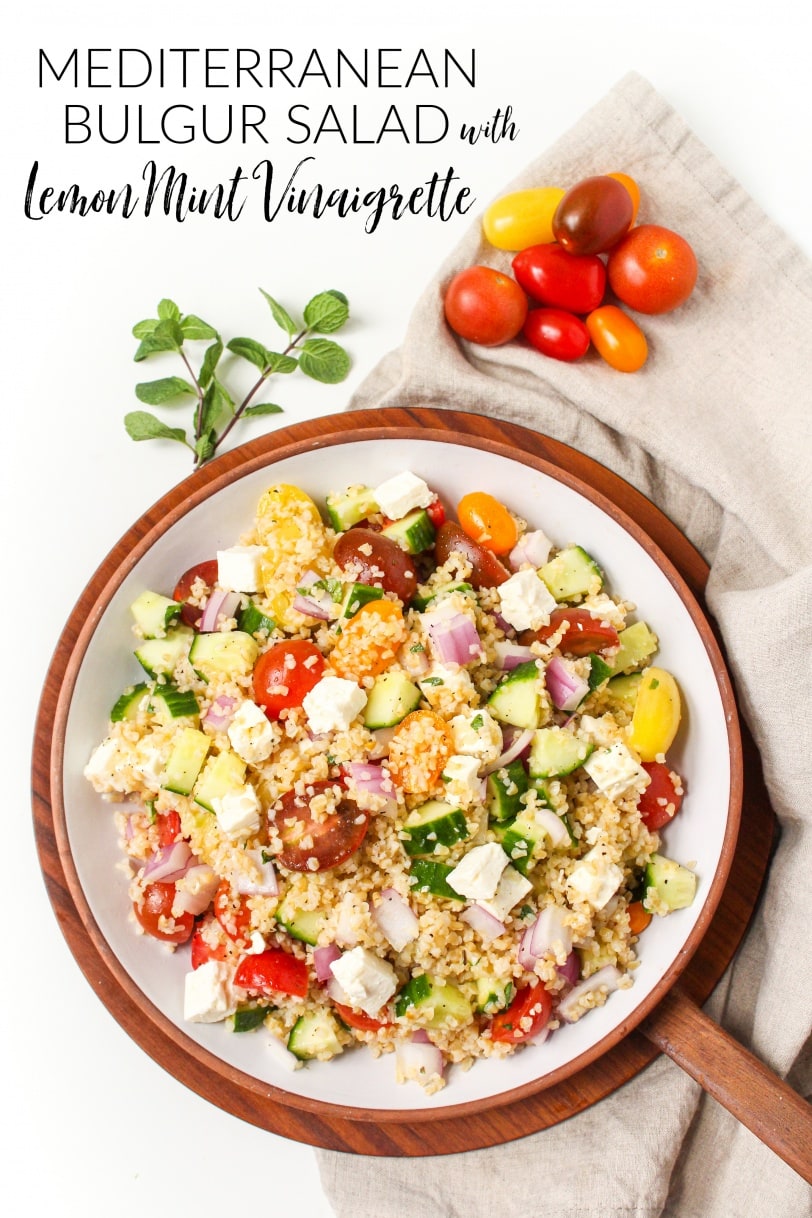 Mediterranean Bulgur Salad with Lemon Mint Vinaigrette
