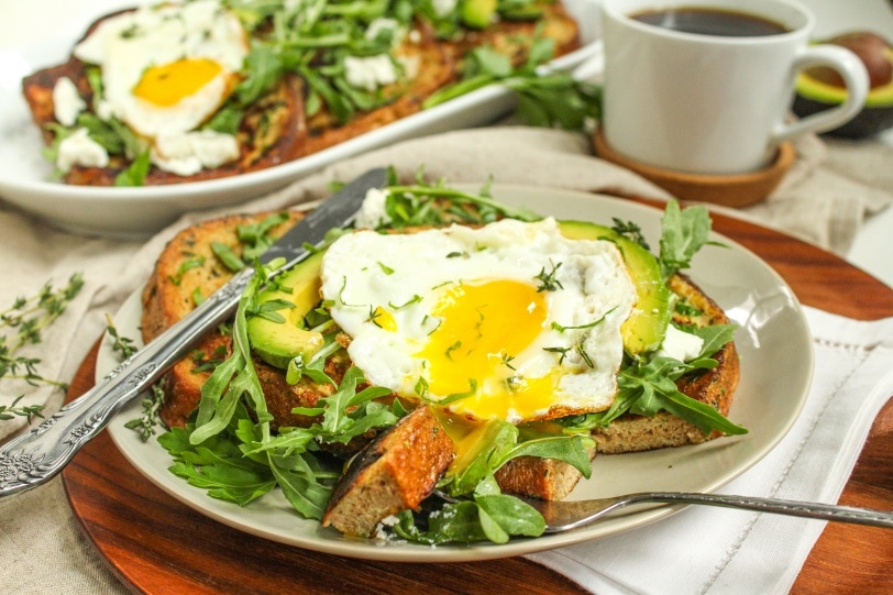 healthy breakfast with a coffee mug