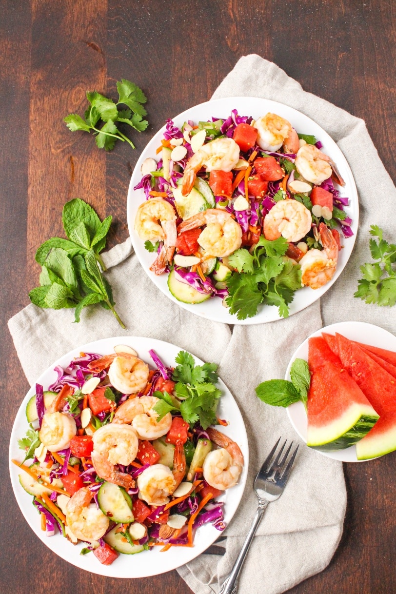 sesame shrimp watermelon salad recipe