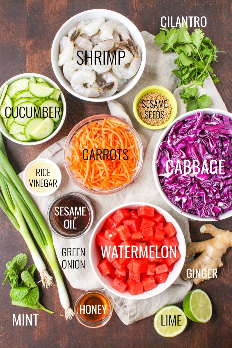 shrimp sesame watermelon salad ingredients