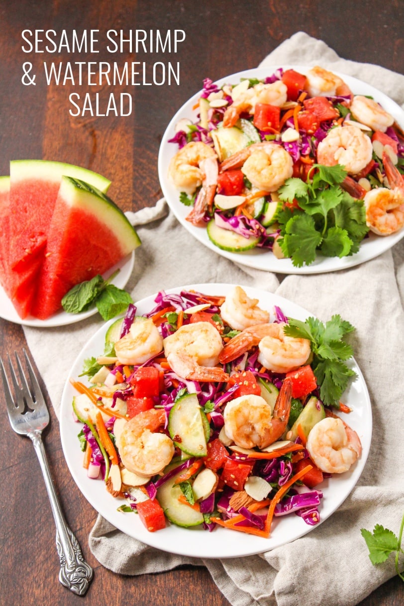 watermelon shrimp sesame salad recipe
