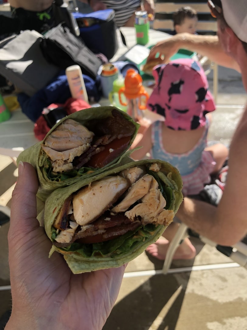 blackened salmon blt wrap