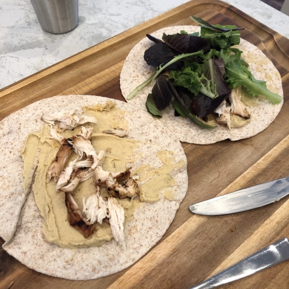 chicken hummus wraps easy
