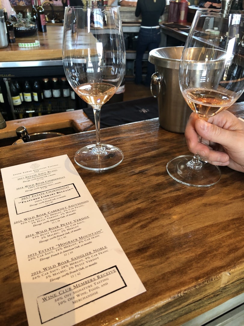 stone tower winery tasting