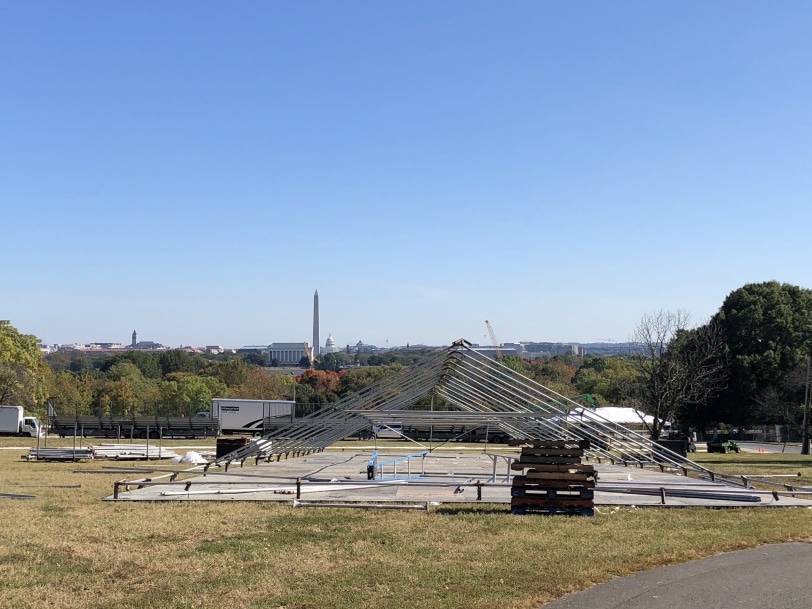 setting up for the marine corps marathon