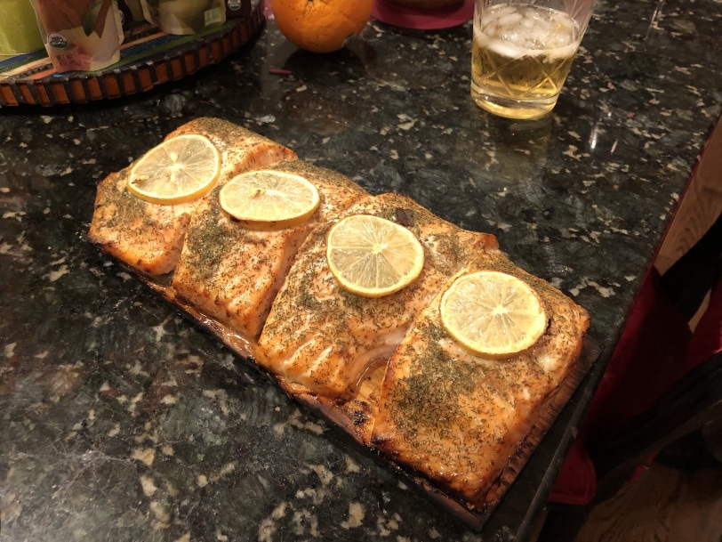 cedar plank salmon