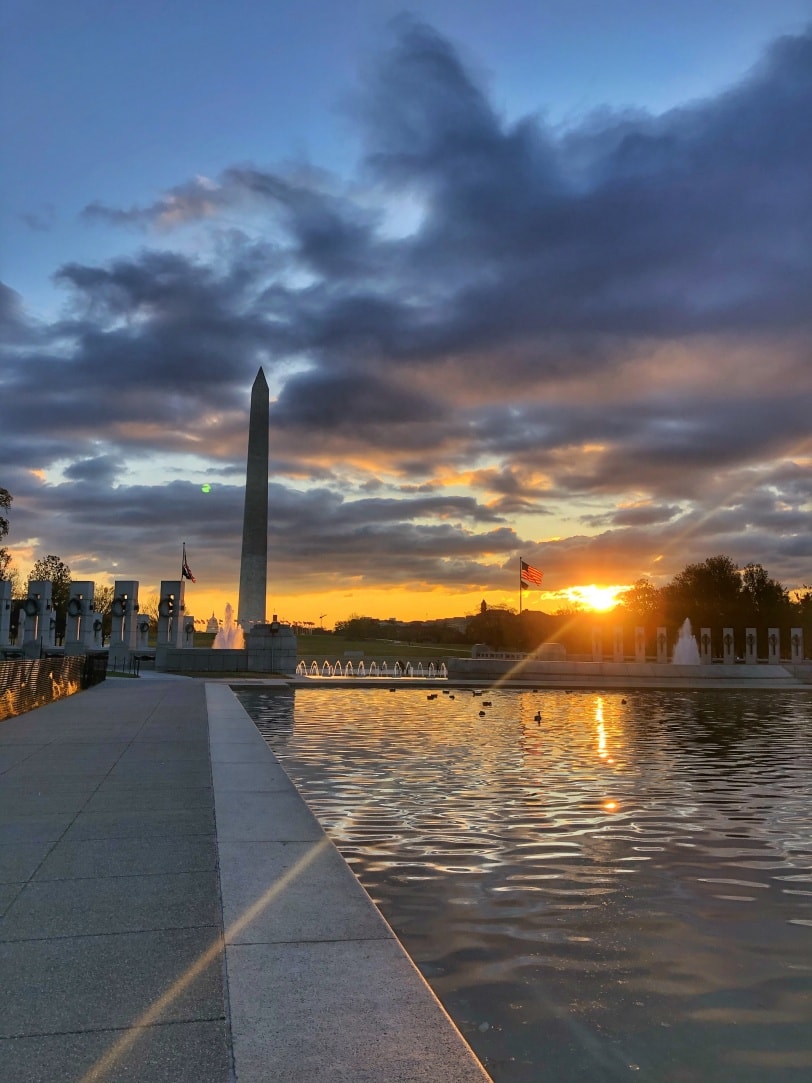 sunrise at reflecting pool DC
