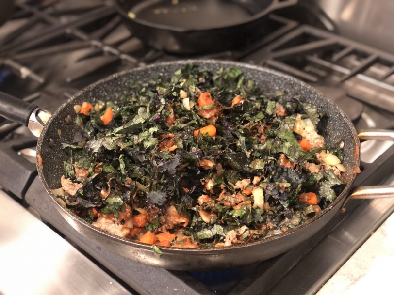 kale veggie pasta with marinara