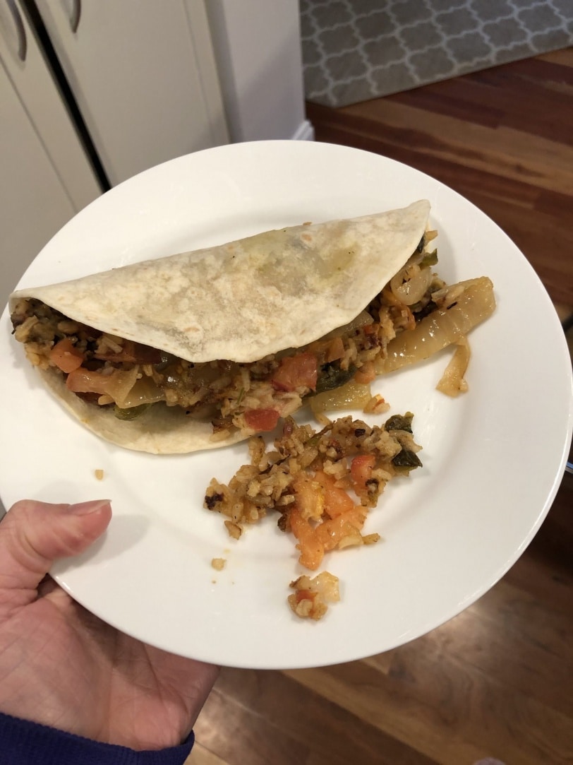 leftover mexican burrito
