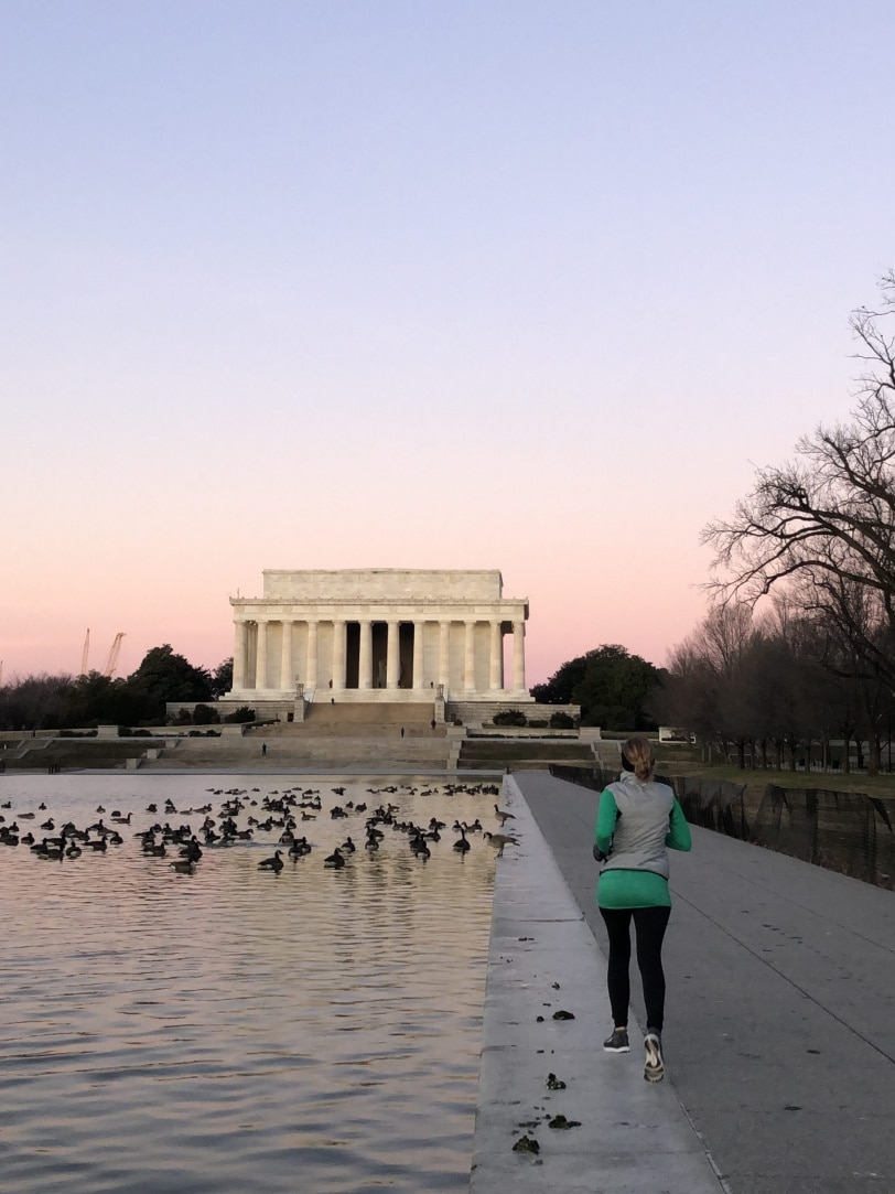 early morning reflecting pool run dc