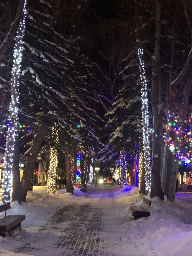 town of aspen at christmas