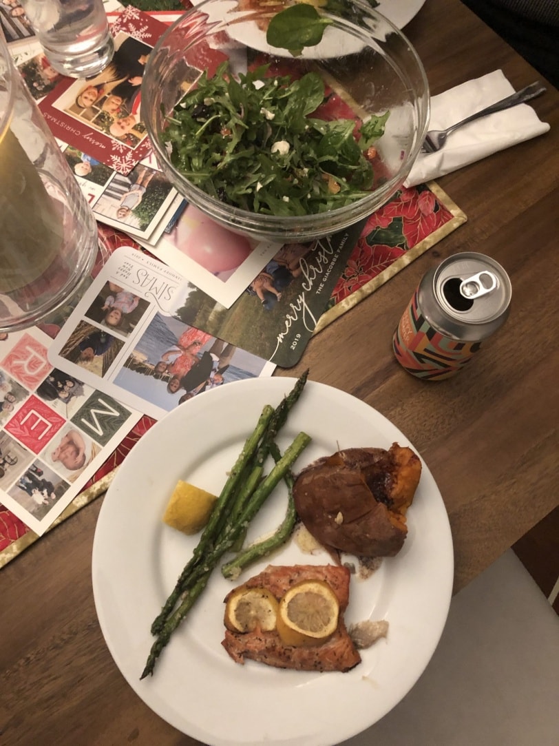 salmon green beans sweet potato