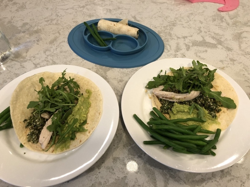 chicken hummus guac wraps