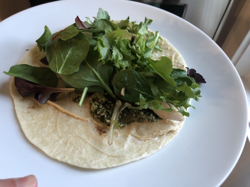 hummus chicken tabouli wrap