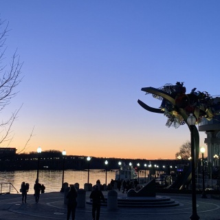 sunset on the georgetown waterfront