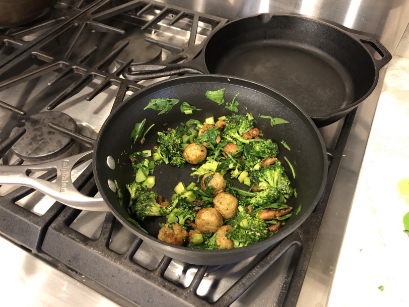 sauteeing veggies to add to pasta