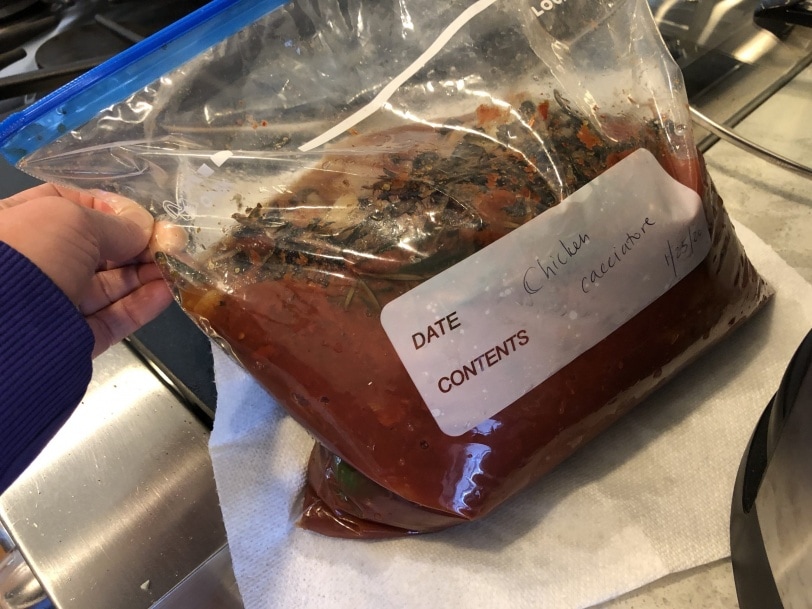 slow cooker chicken cacciatore prep ahead