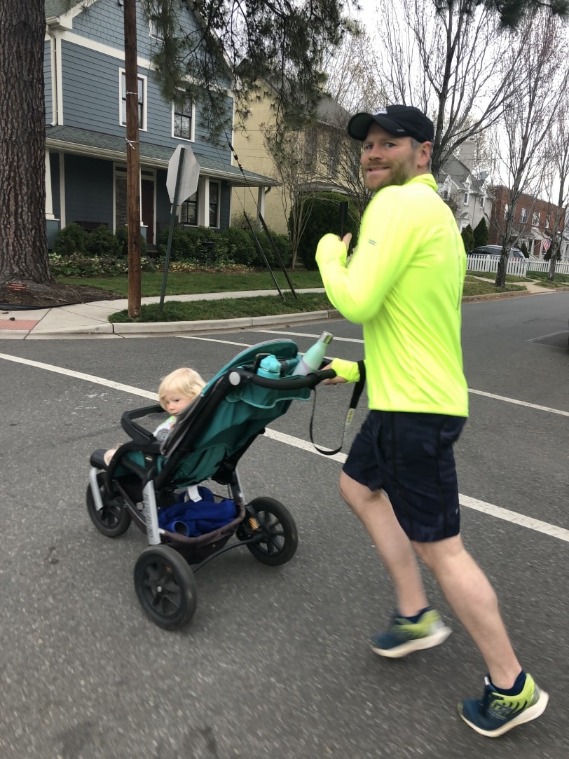 stroller run dad