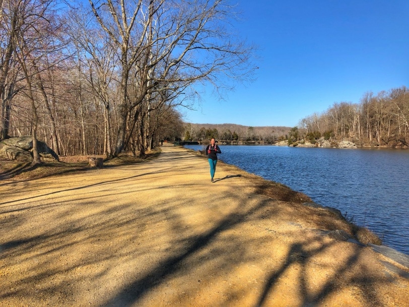 running on the c&o canal trail in potomac md