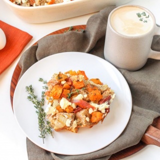 savory butternut squash prosciutto strata recipe