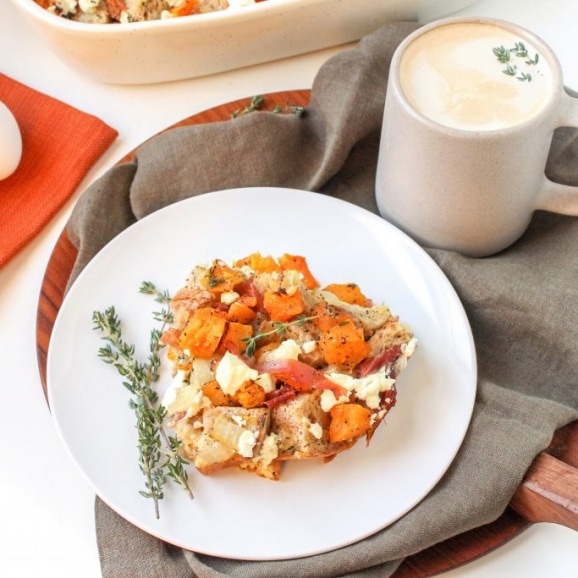 savory butternut squash prosciutto strata recipe
