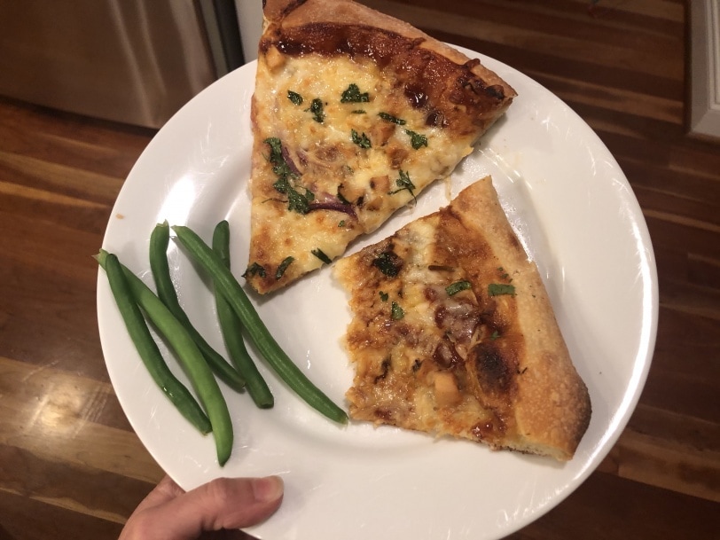 friday night pizza and string beans