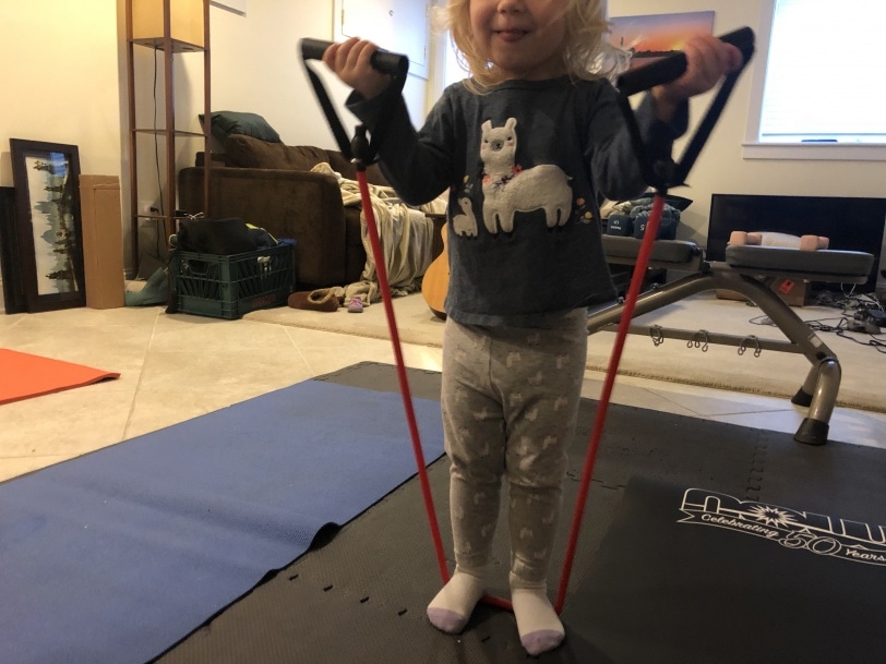 toddler exercising