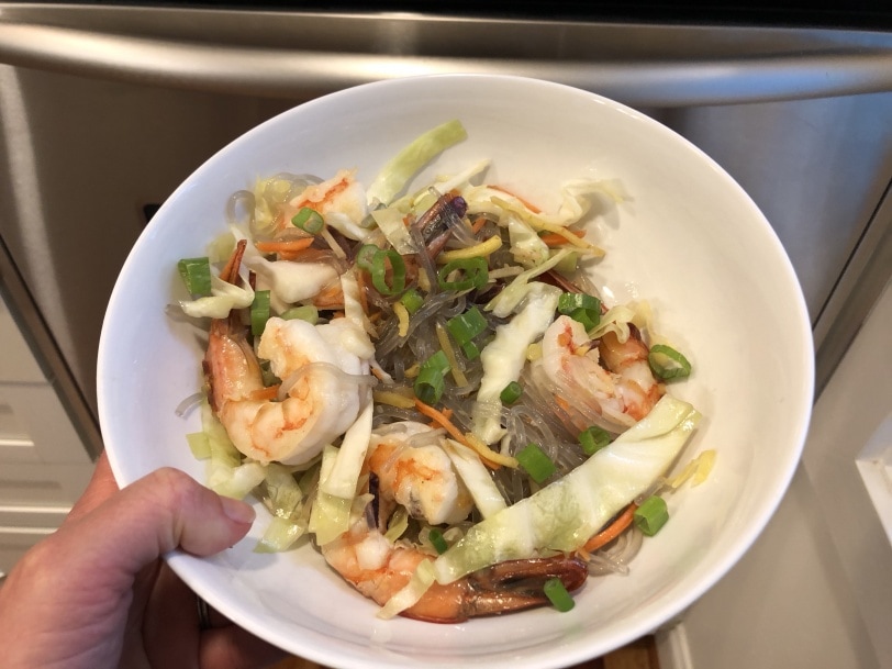 shrimp and glass noodles dinner