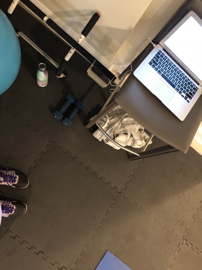 home workout in basement