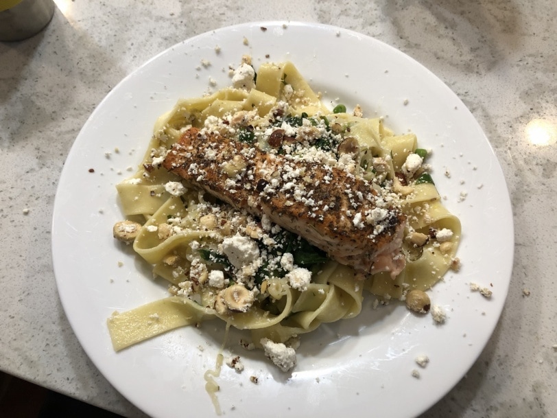 salmon with pasta