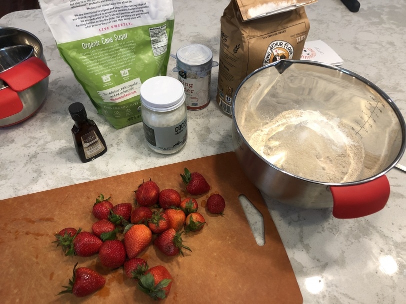 making strawberry scones
