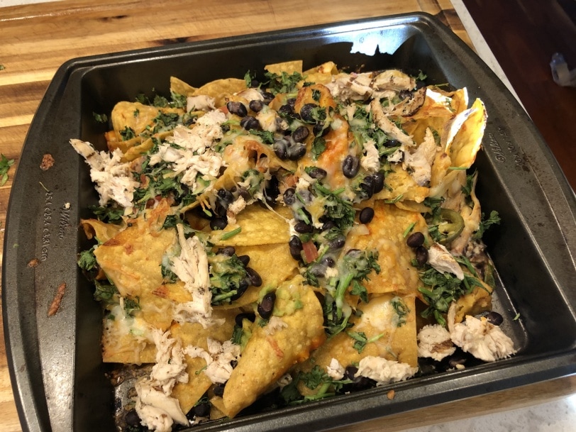 chicken and black bean nachos