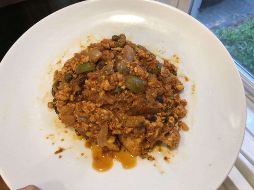 ground turkey with sweet potato and olives