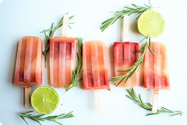 watermelon rosemary popsicles